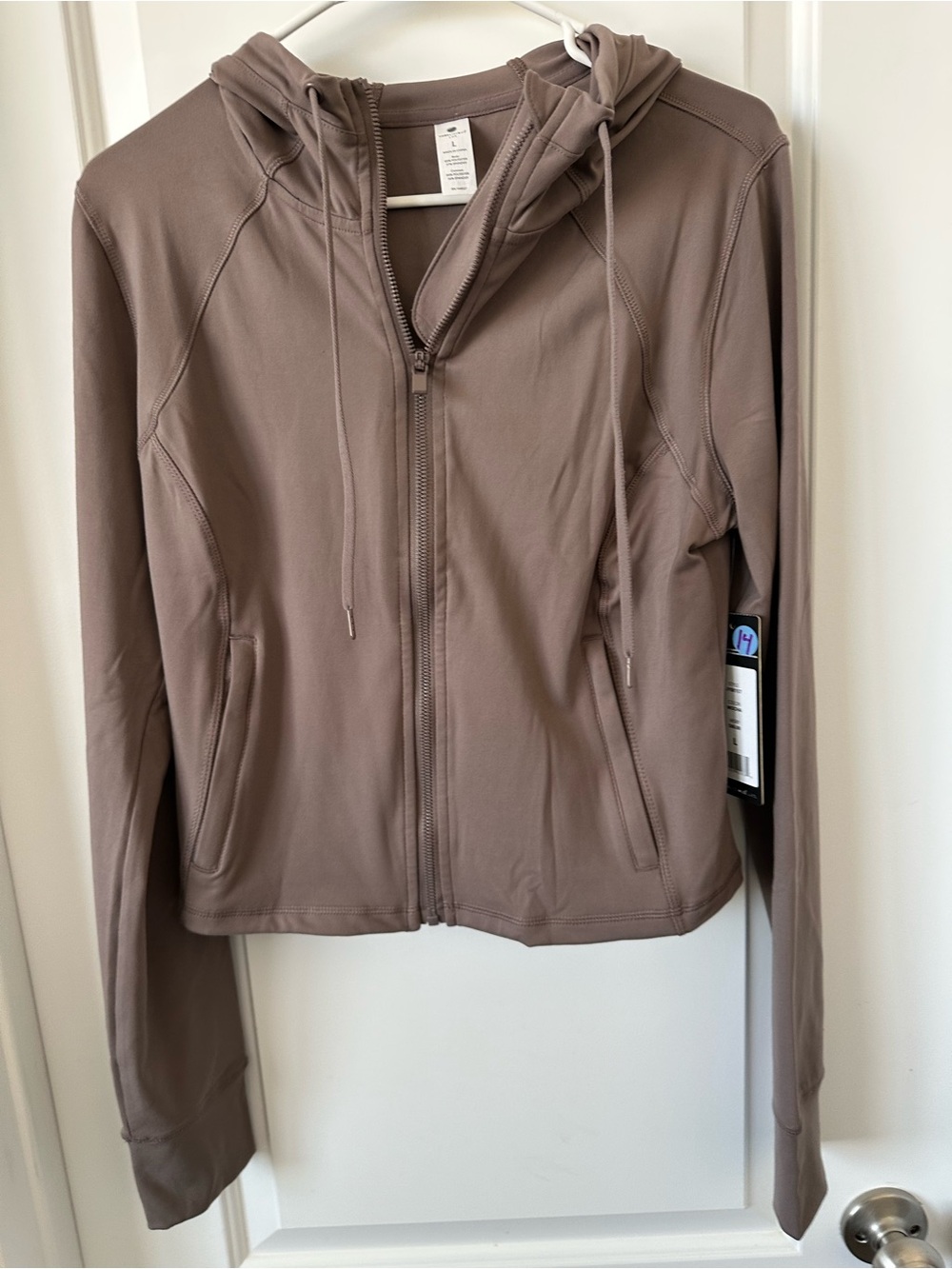Zip-Up Hooded Jacket in Mocha